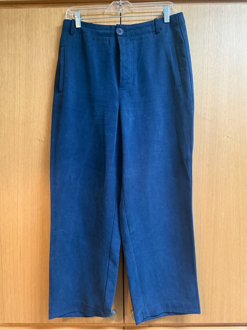 Reformation Navy Cropped wide leg Pants